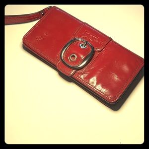 Coach Red Leather Wristlet